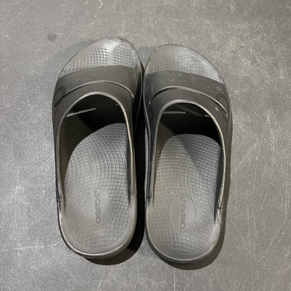 Oofos OOahh Slide Shoes Mens Size 13 Black Recovery Sandals Comfort - Picture 9 of 10